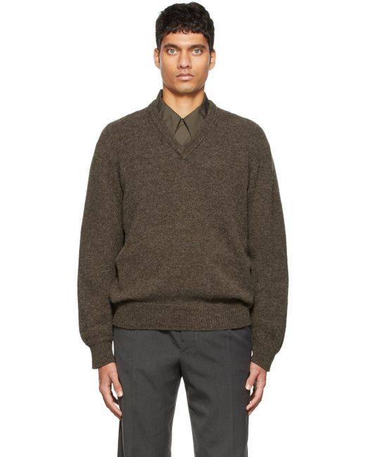 Lemaire Wool Seamless V-Neck Sweater