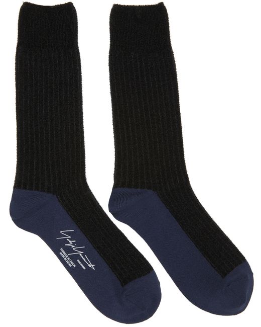 Yohji Yamamoto Blue Rib Mole Long Socks