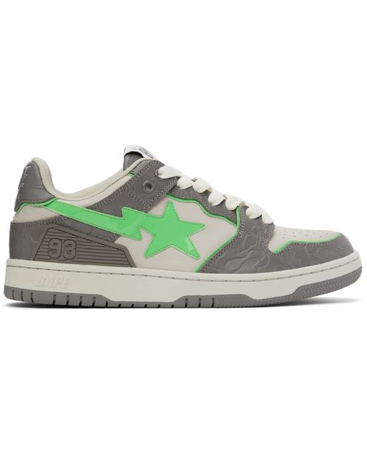Bape Grey Green SK8 STA Low Sneakers