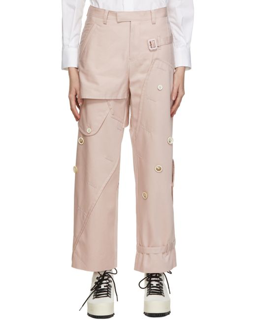 Undercover Pink Deconstructed Trench Coat Trousers