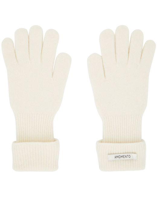 Amomento Off-White Fingerhole Gloves