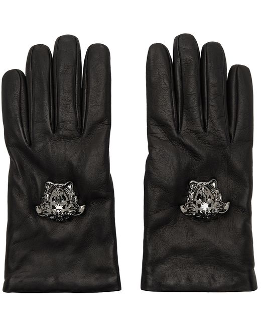 Versace La Medusa Leather Gloves