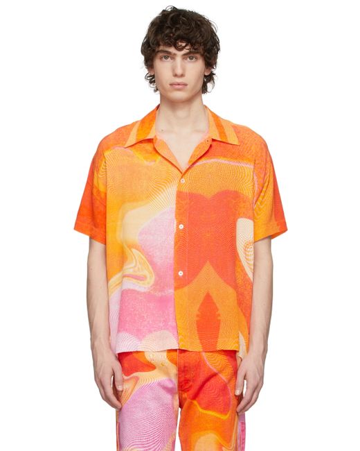 Erl Orange Graphic Shirt