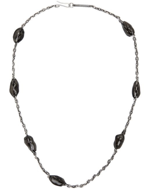 Panconesi Silver Anthracite Chain Necklace