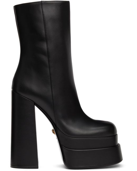 Versace Leather Intrico Heeled Boots