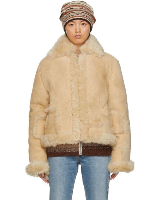 Erl Square Patches Shearling Jacket