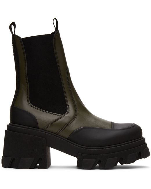 Ganni Leather Mid-Calf Boots