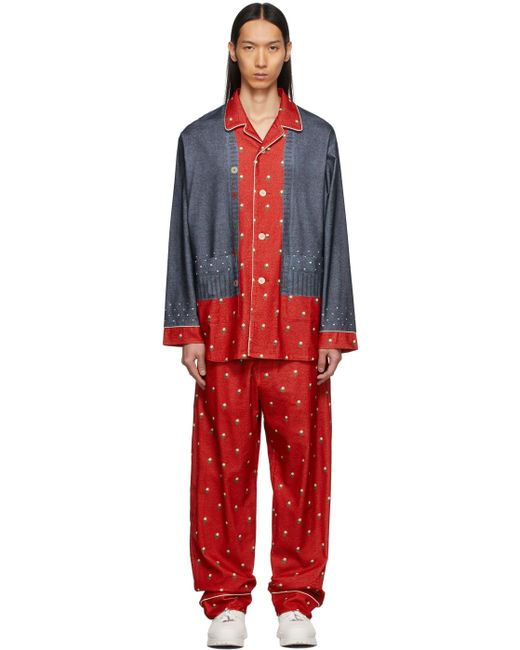 Undercover Grey Evangelion Printed Pyjama Set