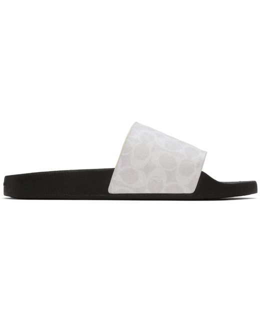 Coach Off-White Logo Slide Sandals