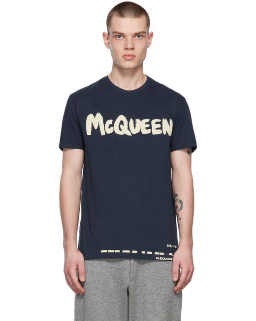 Alexander McQueen Navy Graffiti T-Shirt