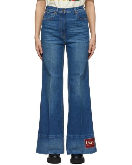Gucci Denim Washed Flare Jeans