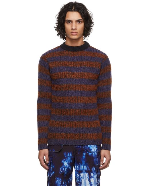 Agr Purple Striped Mohair Sweater