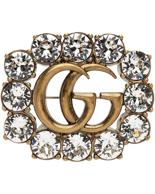 Gucci Gold Double G Brooch