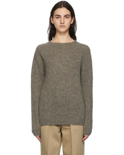 Norse Projects Grey Birnir Brushed Lambswool Sweater