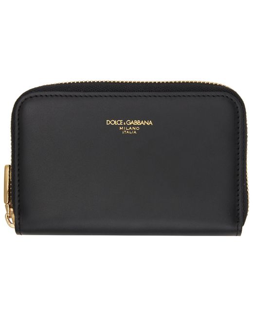 Dolce & Gabbana Calfskin Small Zip-Around Logo Wallet