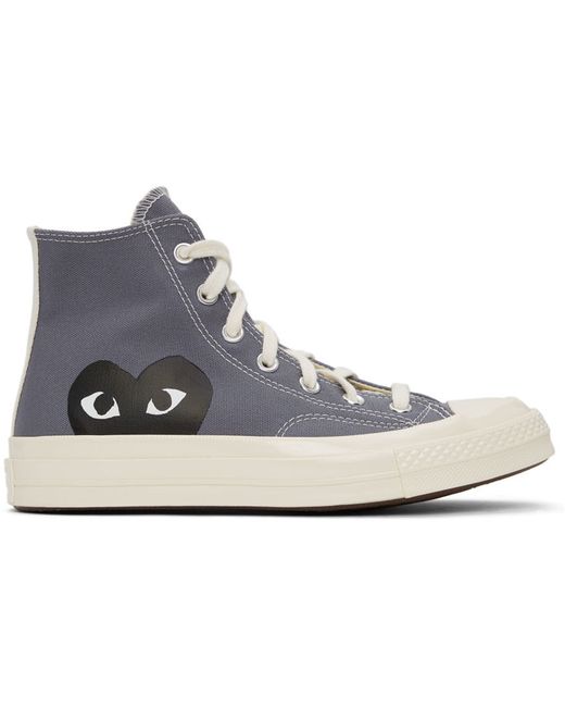 Comme Des Garçons Play Grey Converse Edition Half Heart Chuck 70 Sneakers