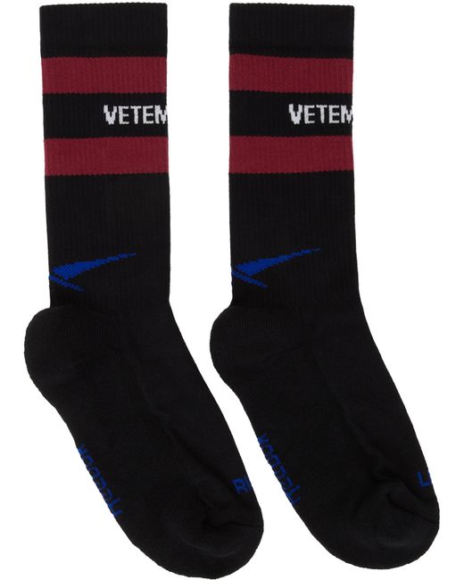 Vetements Black Reebok Edition Iconic Logo Socks