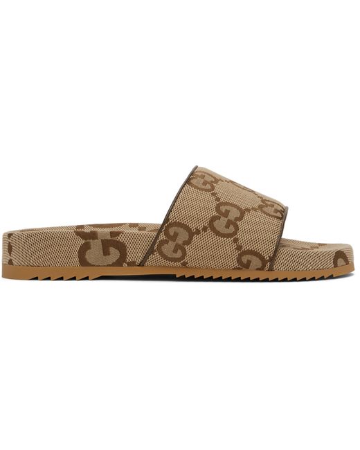 Gucci Brown Maxi GG Slide Sandals