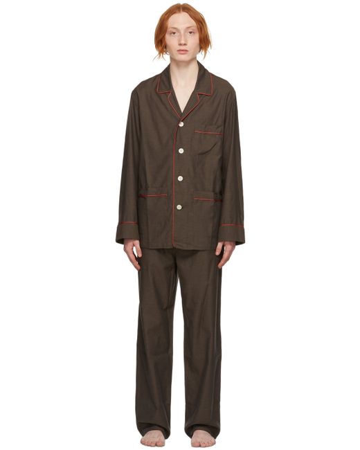 Isaia Cotton Herringbone Pyjama Set