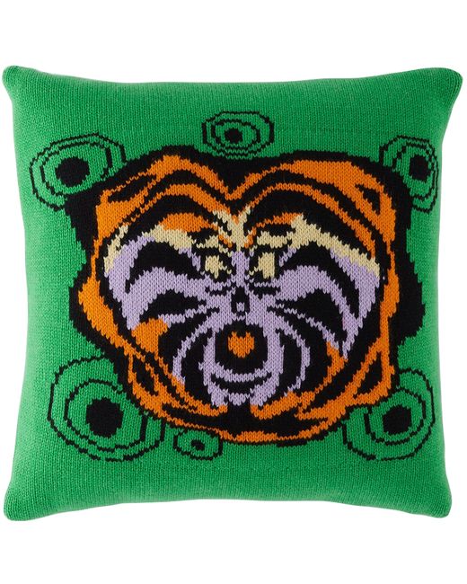 The Elder Statesman Tiger Swirl Square Pillow