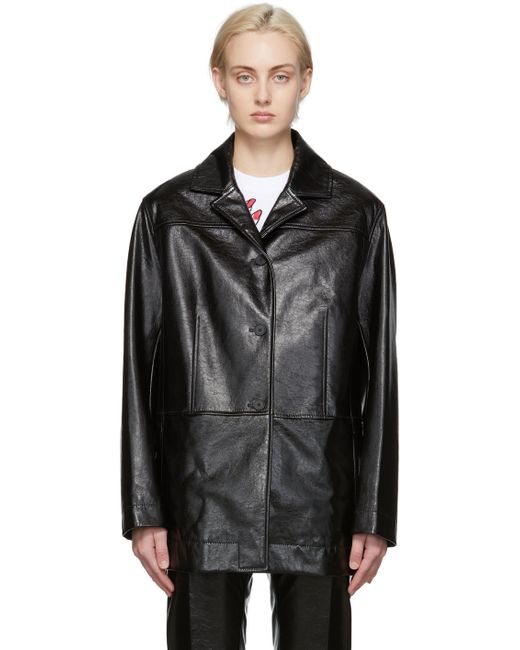 McQ Alexander McQueen Faux-Leather Button Up Works Jacket