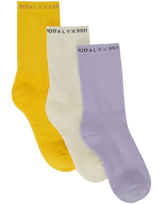 1017 Alyx 9Sm Three-Pack Multicolor Logo Socks
