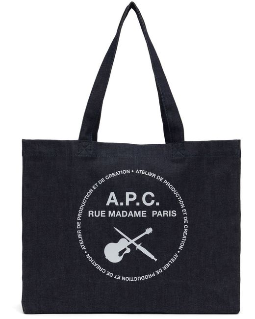 A.P.C. . Indigo Guitare Poignard Shopping Bag