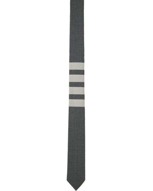 Thom Browne Grey Plain Weave Engineered 4-Bar Tie