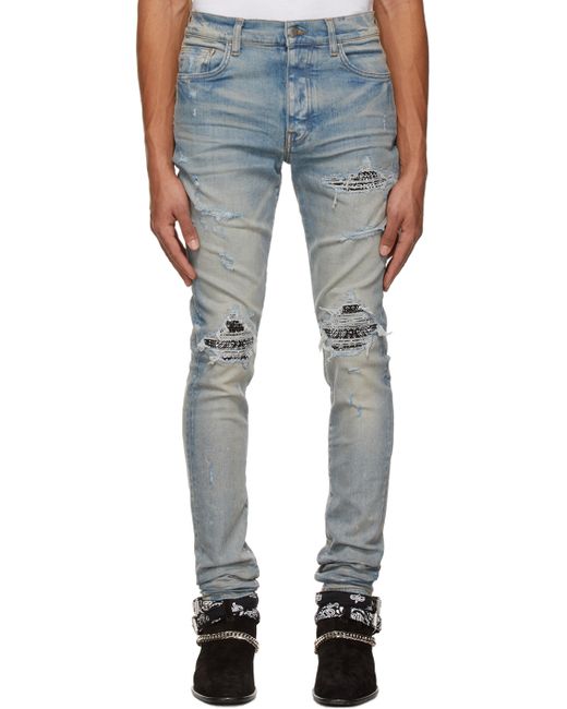 Amiri Taupe MX1 Bandana Jeans