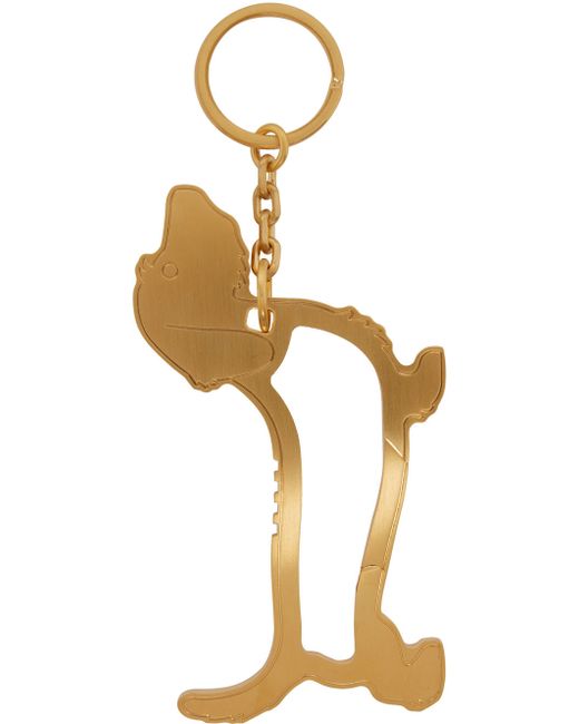 Thom Browne Gold Hector Icon Keychain
