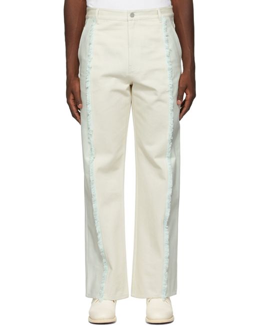 Dion Lee Off-White Frayed Two-Tone Jeans