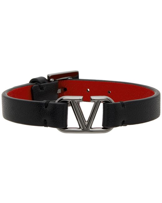 Valentino Garavani Red Calfskin VLogo Signature Bracelet