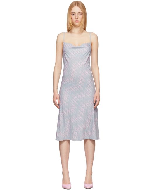 TheOpen Product Grey Gradational Symbol Slip Dress