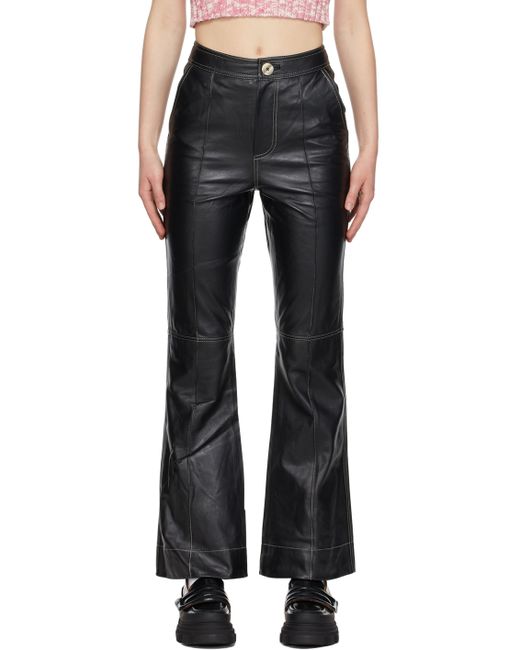 Ganni Bootcut Leather Pants