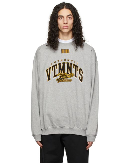 Vtmnts Grey Gold College Sweatshirt