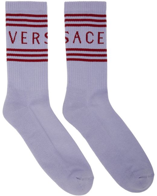 Versace Burgundy Vintage Logo Socks
