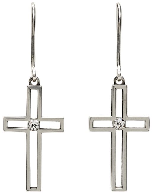 Saint Laurent Double Slot Cross Earrings