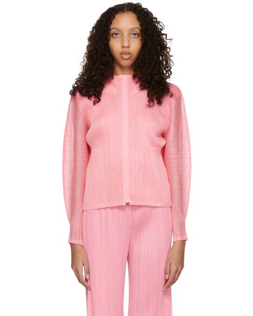 Pleats Please By Issey Miyake Tatami March Zip-Up Sweater