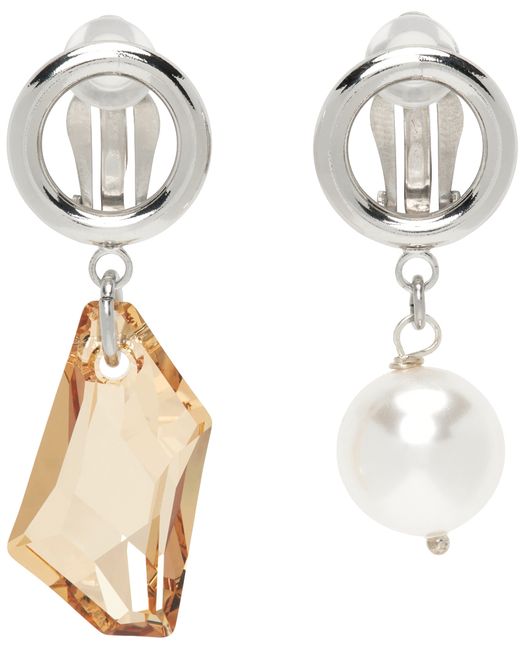 Justine Clenquet Exclusive Silver Gold Laura Clip-On Earrings