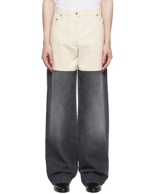 Peter Do Off Gray Wide-Leg Jeans