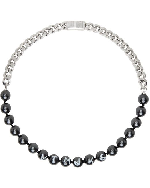 Vtmnts Black Pearl Chain Necklace