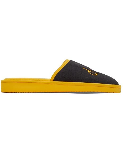 Drew House Exclusive Yellow Scribble Slippers