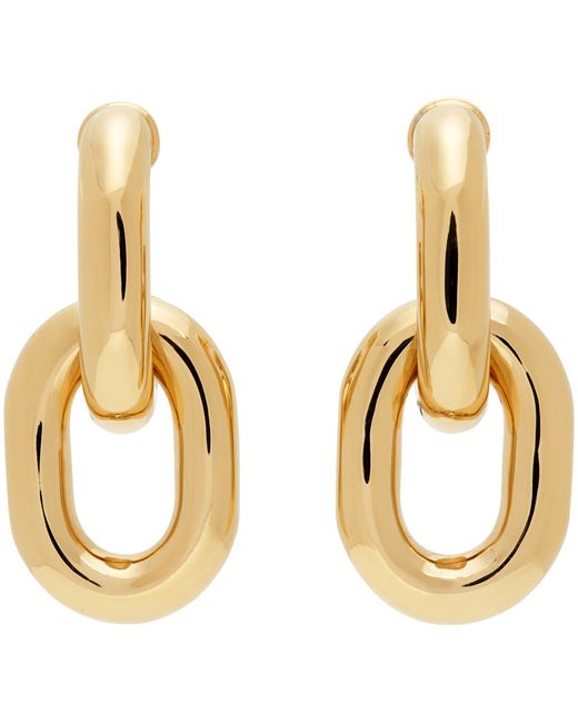 Paco Rabanne Gold XL Link Double Hoop Earrings
