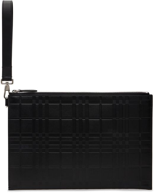 Burberry Embossed Check Pouch