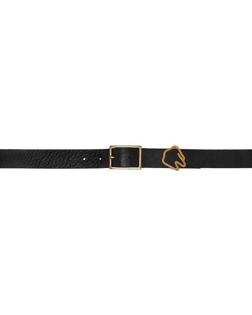 In Gold We Trust Paris Leather Logo Belt
