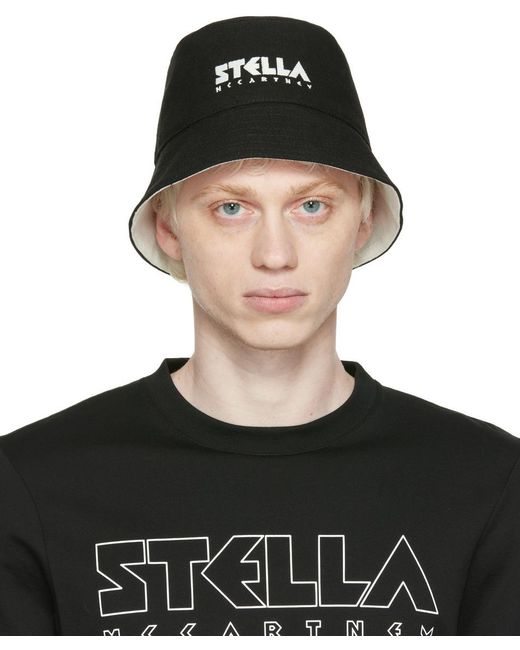 Stella McCartney Reversible Black Cotton Bucket Hat