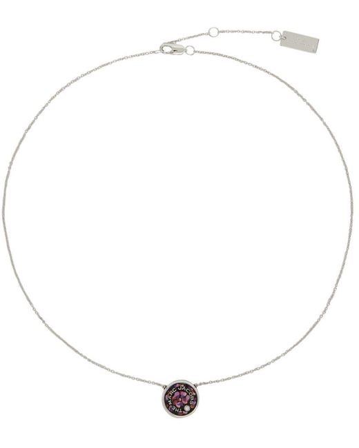 Marc Jacobs Silver Purple The Marbled Medallion Necklace