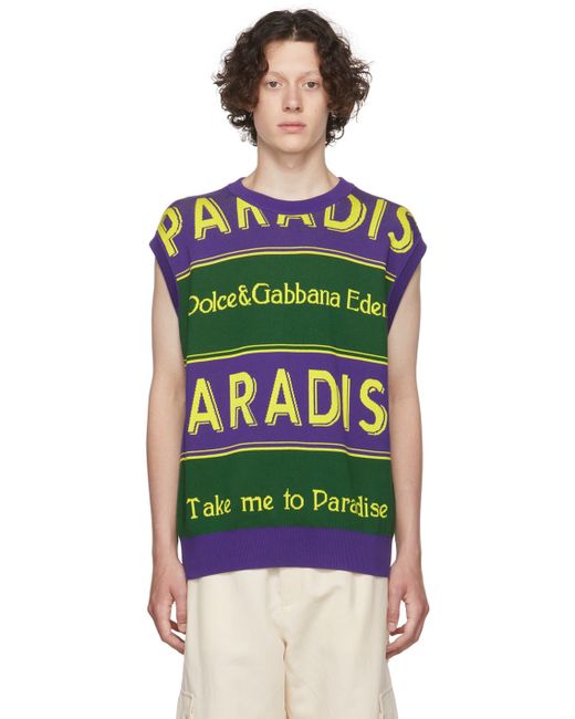 Dolce & Gabbana Purple Cotton Vest