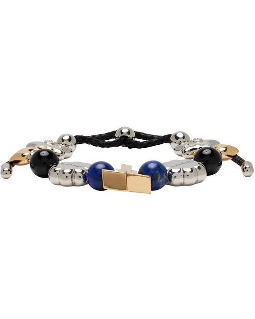 Lanvin Gold Metallic Beads Cord Bracelet