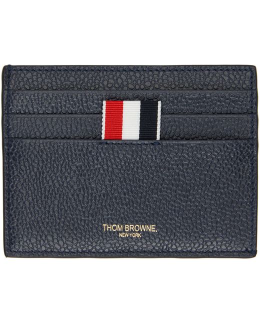 Thom Browne Navy 4-Bar Card Holder